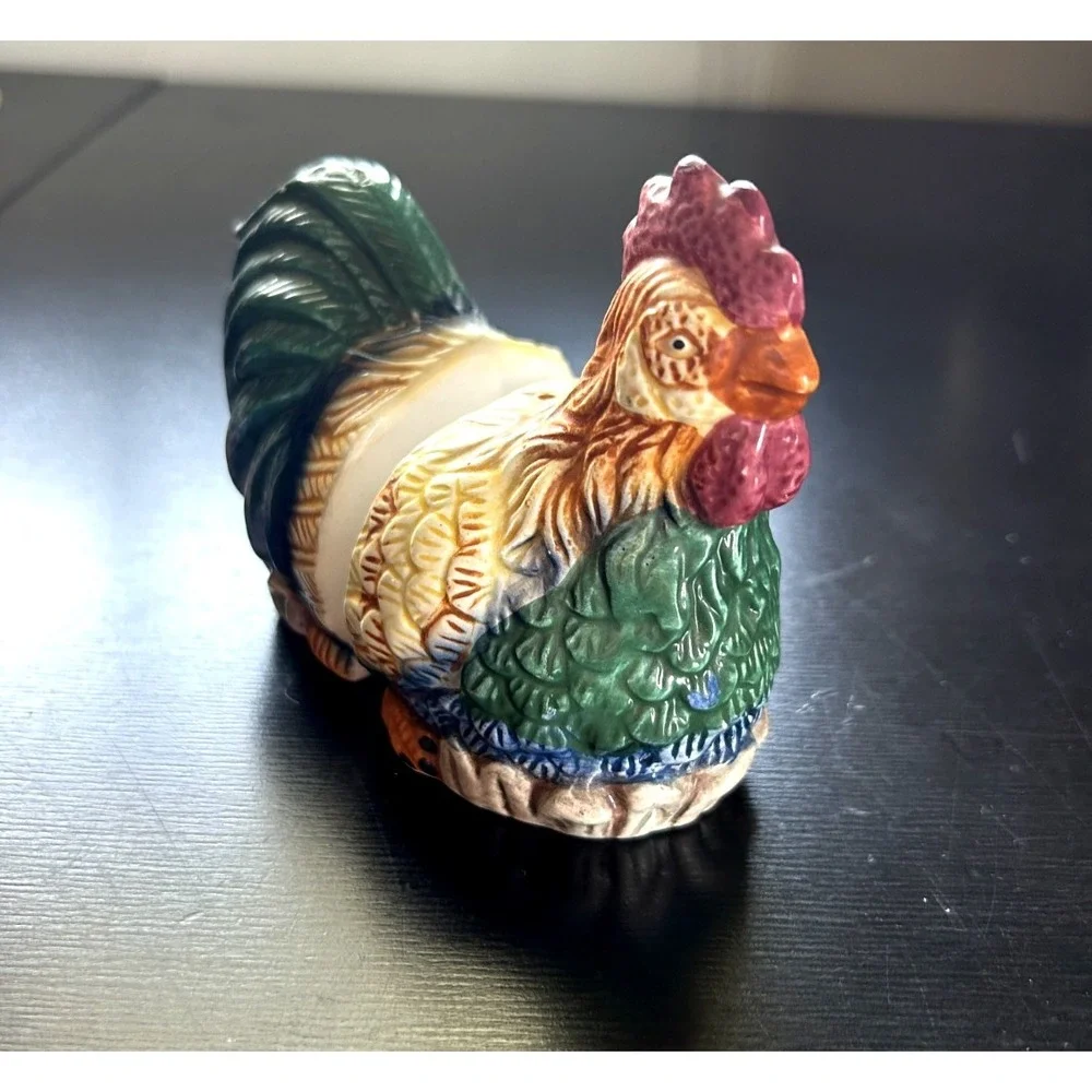 Vintage Rooster Salt Pepper Shakers Farmhouse Cottagecore Cracker Barrel